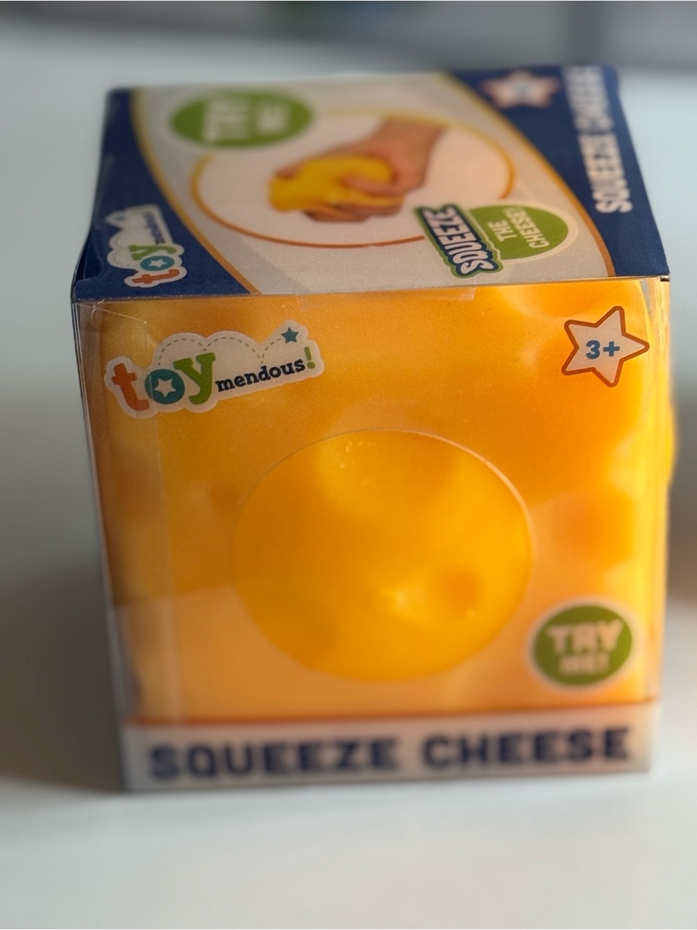Large Squeeze Cheese Squishy Toy - Yellow